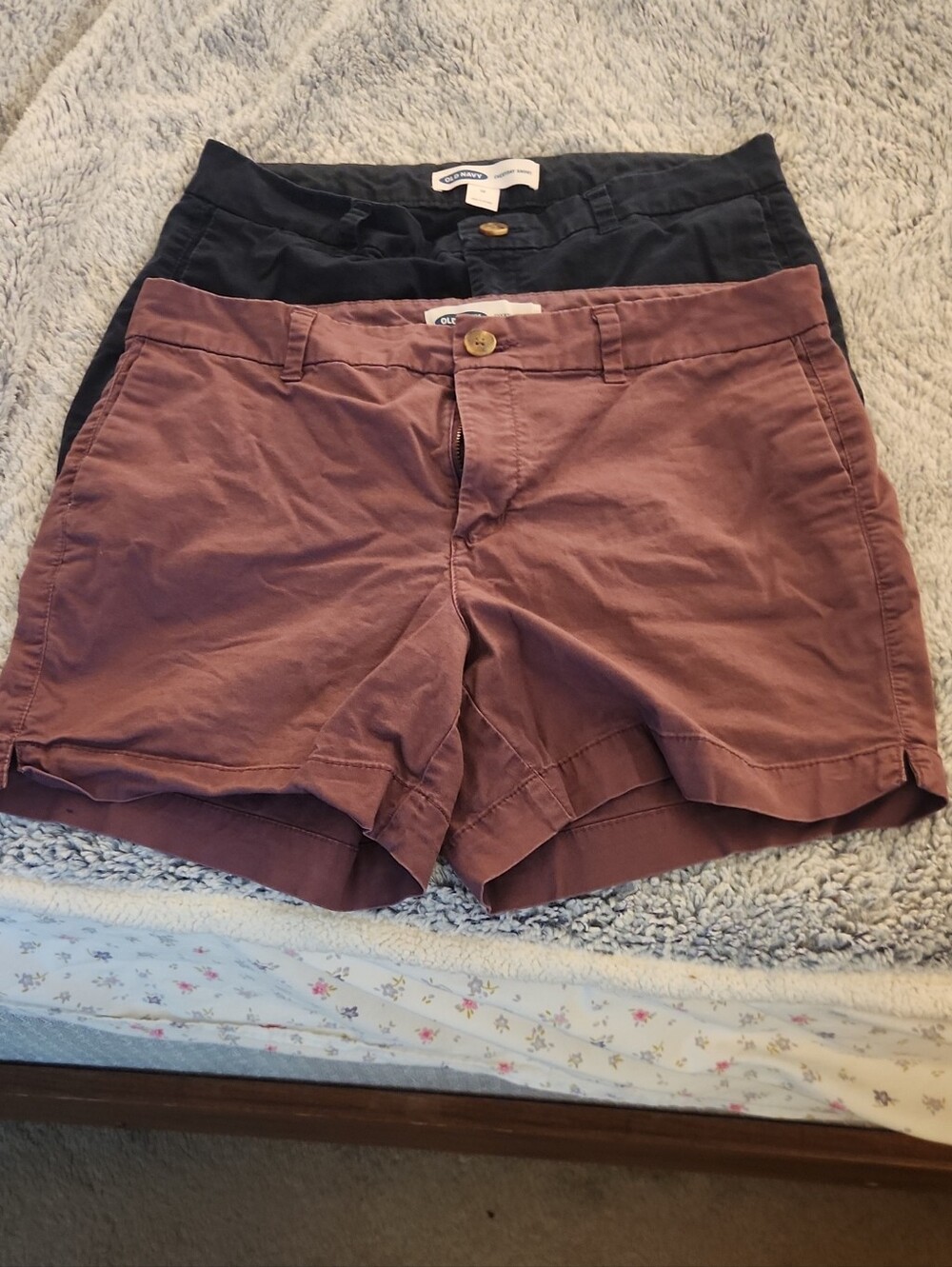 Old Navy Mauve and Black Cotton Chino Shorts - Set of 2